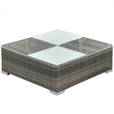 Set Divani da Giardino 5 pz con Cuscini in Polyrattan Grigio