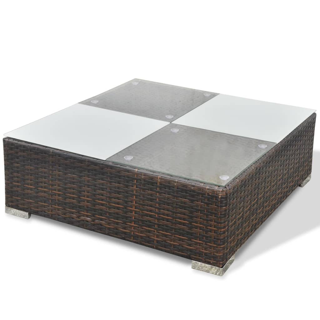 Set Divani da Giardino 6 pz con Cuscini in Polyrattan Marrone