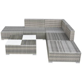 Set Divani da Giardino 6 pz con Cuscini in Polyrattan Grigio