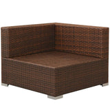 Set Divani da Giardino 3 pz con Cuscini in Polyrattan Marrone