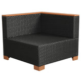 Set Divani da Giardino 10 pz con Cuscini in Polyrattan Nero