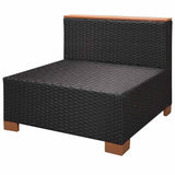 Set Divani da Giardino 10 pz con Cuscini in Polyrattan Nero