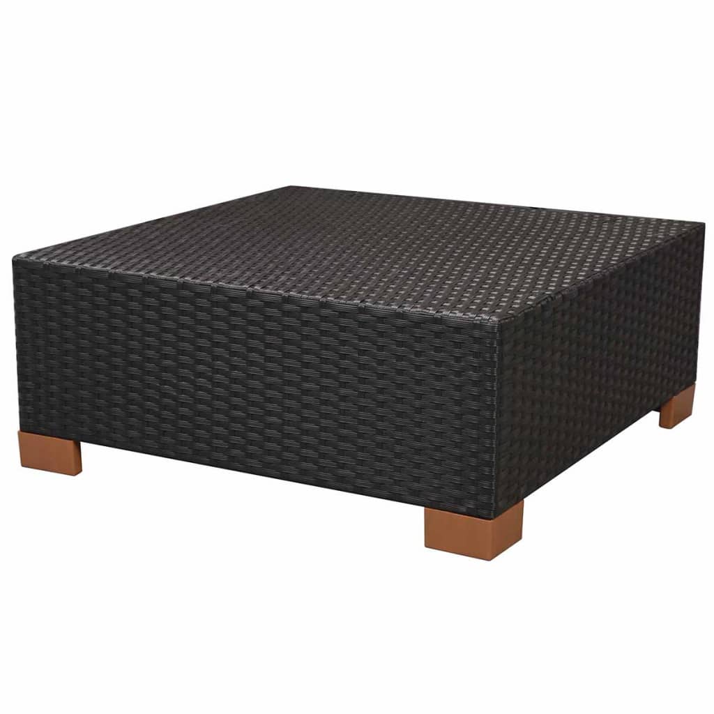 Set Divani da Giardino 10 pz con Cuscini in Polyrattan Nero