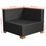 Set Divani da Giardino 10 pz con Cuscini in Polyrattan Nero