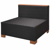 Set Divani da Giardino 8 pz con Cuscini in Polyrattan Nero