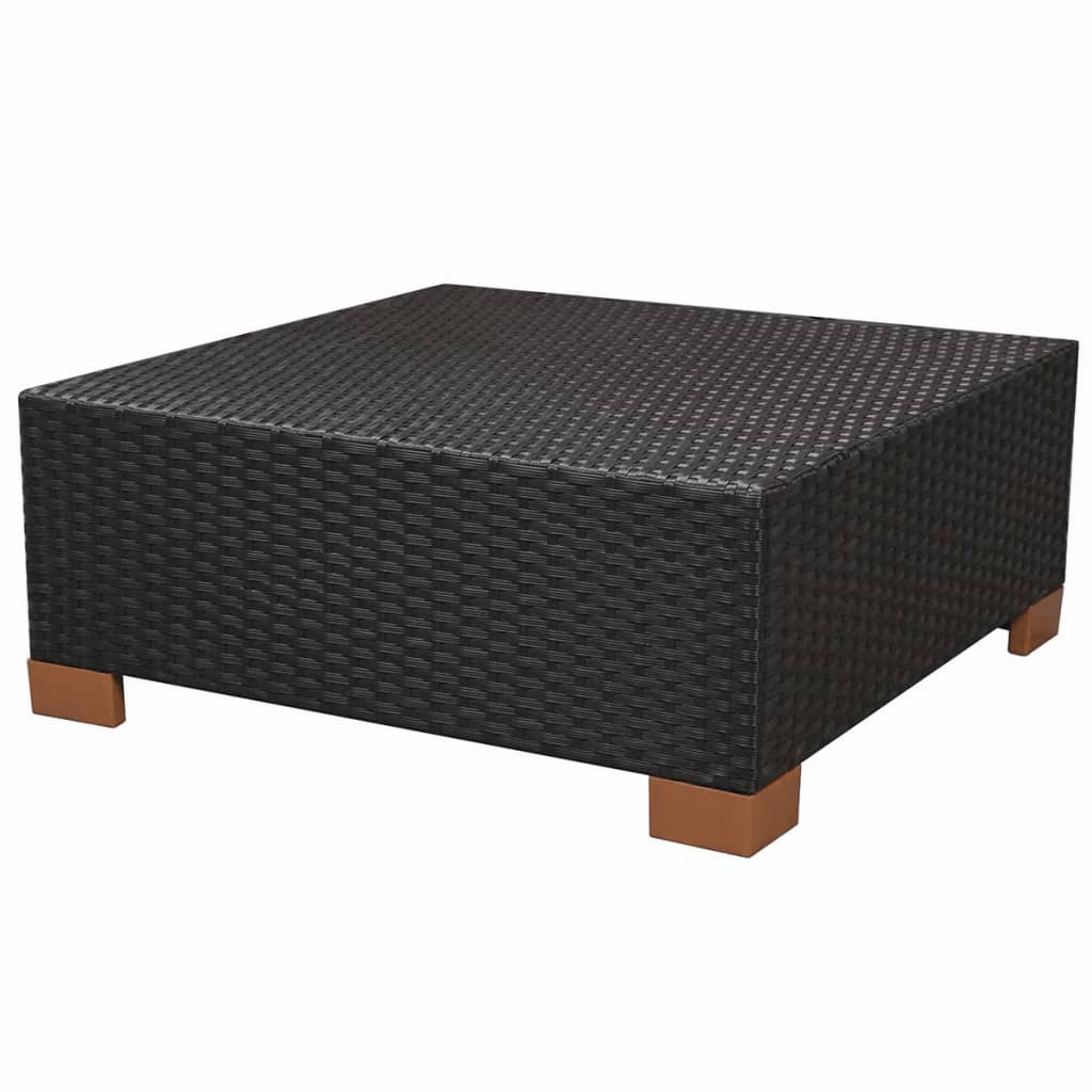 Set Divani da Giardino 7 pz con Cuscini in Polyrattan Nero