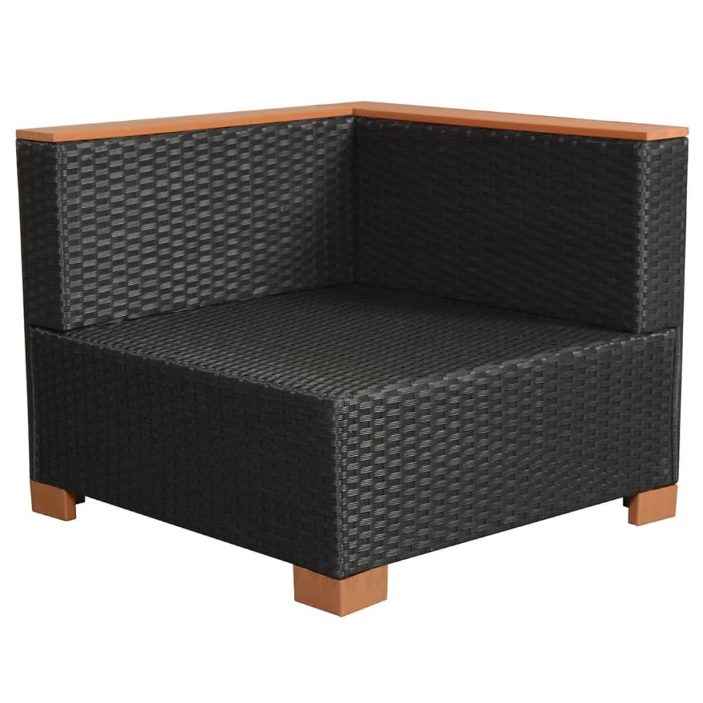 Set Divani da Giardino 8 pz con Cuscini in Polyrattan Nero