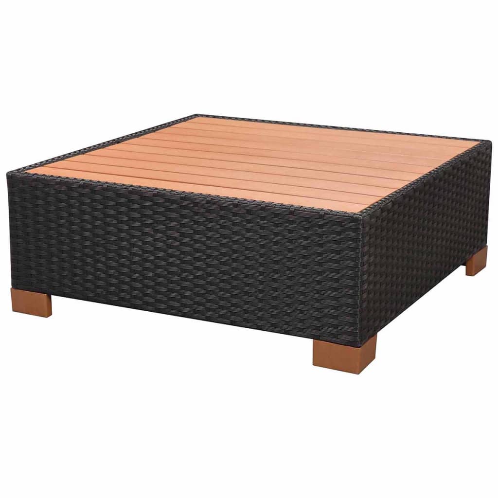 Set Divani da Giardino 8 pz con Cuscini in Polyrattan Nero