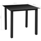 Set da Pranzo da Giardino 5 pz con Cuscini in Alluminio Nero