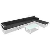 Set Divani da Giardino 5 pz in Textilene e Alluminio Nero