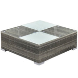 Set Divani da Giardino 5 pz con Cuscini in Polyrattan Grigio