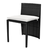 Set da Bistrot 3 pz con Cuscini in Polyrattan Nero