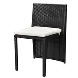 Set da Bistrot 3 pz con Cuscini in Polyrattan Nero