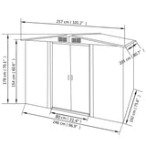 Capanno per Attrezzi in Metallo Verde 257x205x178 cm