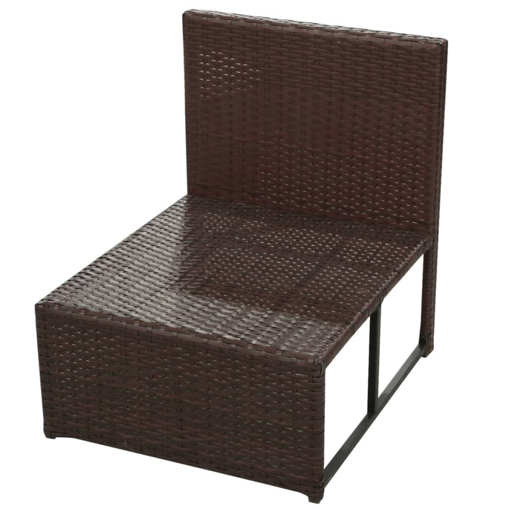 Set Divani da Giardino 8 pz con Cuscini in Polyrattan Marrone