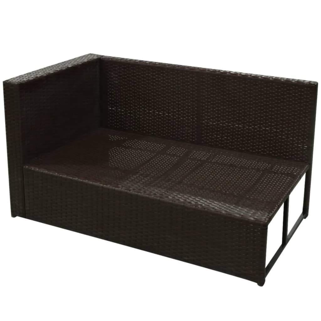 Set Divani da Giardino 8 pz con Cuscini in Polyrattan Marrone