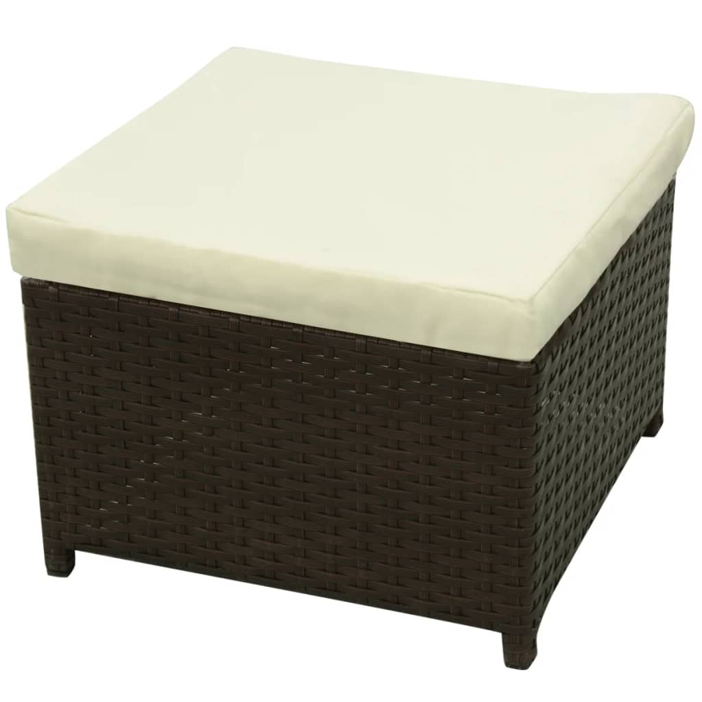 Set Divani da Giardino 8 pz con Cuscini in Polyrattan Marrone