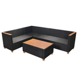 Set Divani da Giardino 4 pz con Cuscini in Polyrattan Nero