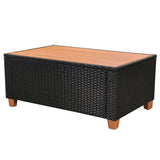 Set Divani da Giardino 4 pz con Cuscini in Polyrattan Nero