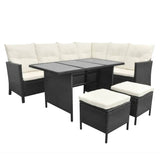 Set Divani da Giardino 4 pz con Cuscini in Polyrattan Nero