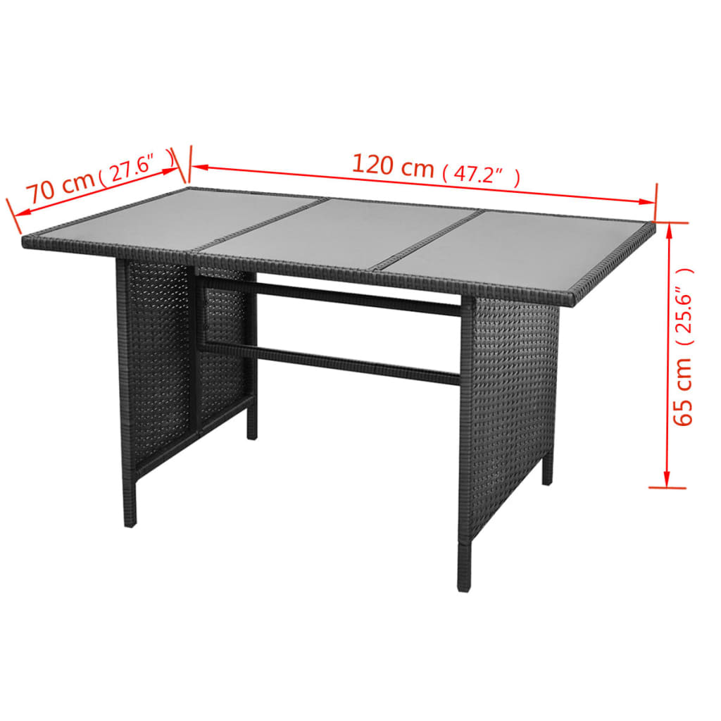 Set Divani da Giardino 4 pz con Cuscini in Polyrattan Nero