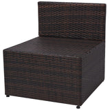 Set Divani da Giardino 5 pz con Cuscini in Polyrattan Marrone