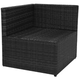 Set Divani da Giardino 5 pz con Cuscini in Polyrattan Nero