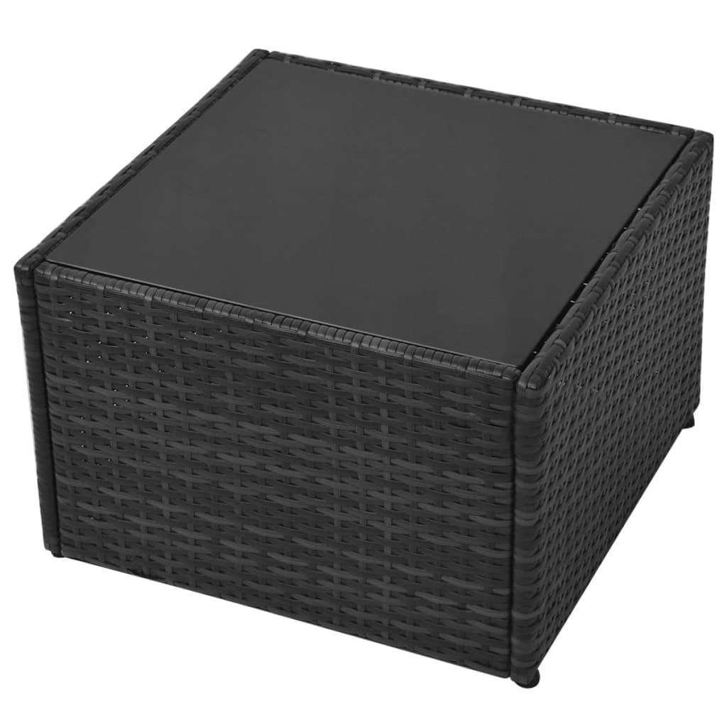 Set Divani da Giardino 5 pz con Cuscini in Polyrattan Nero