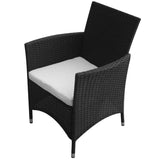 Sedie da Giardino 2 pz in Polyrattan Nero