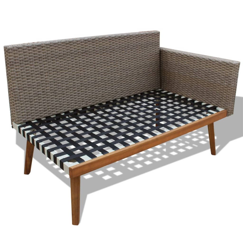 Set Divani da Giardino 4 pz con Cuscini in Polyrattan Grigio