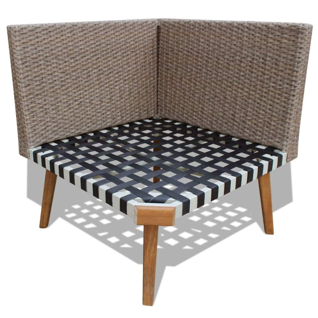 Set Divani da Giardino 4 pz con Cuscini in Polyrattan Grigio