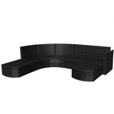 Set Divani da Giardino 4 pz con Cuscini in Polyrattan Nero