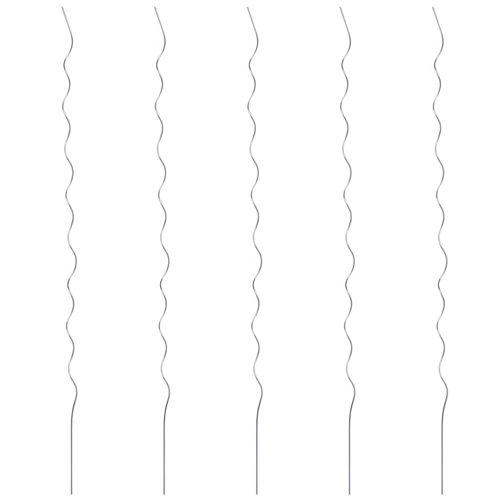 5 pz Supporti a Spirale per Piante 110 cm in Acciaio Zincato