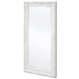 Specchio da Parete Stile Barocco 100x50 cm Bianco