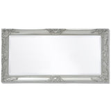 Specchio da Parete Stile Barocco 100x50 cm Argento