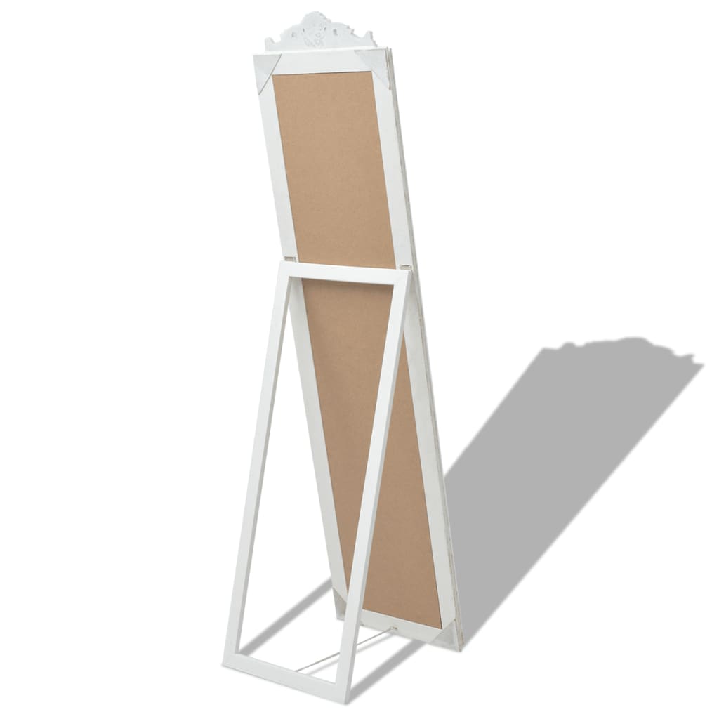 Specchio Autoportante Stile Barocco 160x40 cm Bianco