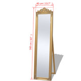 Specchio Autoportante Stile Barocco 160x40 cm Oro