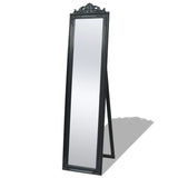 Specchio Autoportante Stile Barocco 160x40 cm Nero