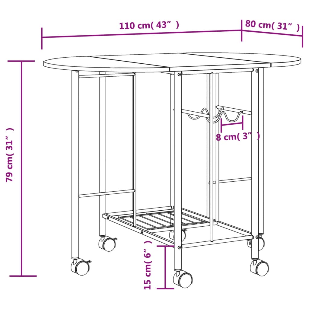 Set Tavolo e Sedie 5 pz Pieghevoli in MDF