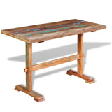 Tavolo Pranzo Piedistallo Legno Massello Recupero 120x58x78 cm