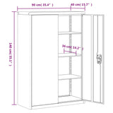 Armadio per Ufficio 90x40x140 cm in Acciaio Grigio