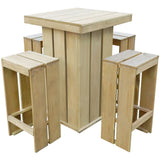 Set da Pranzo da Giardino 5 pz in Legno di Pino Impregnato