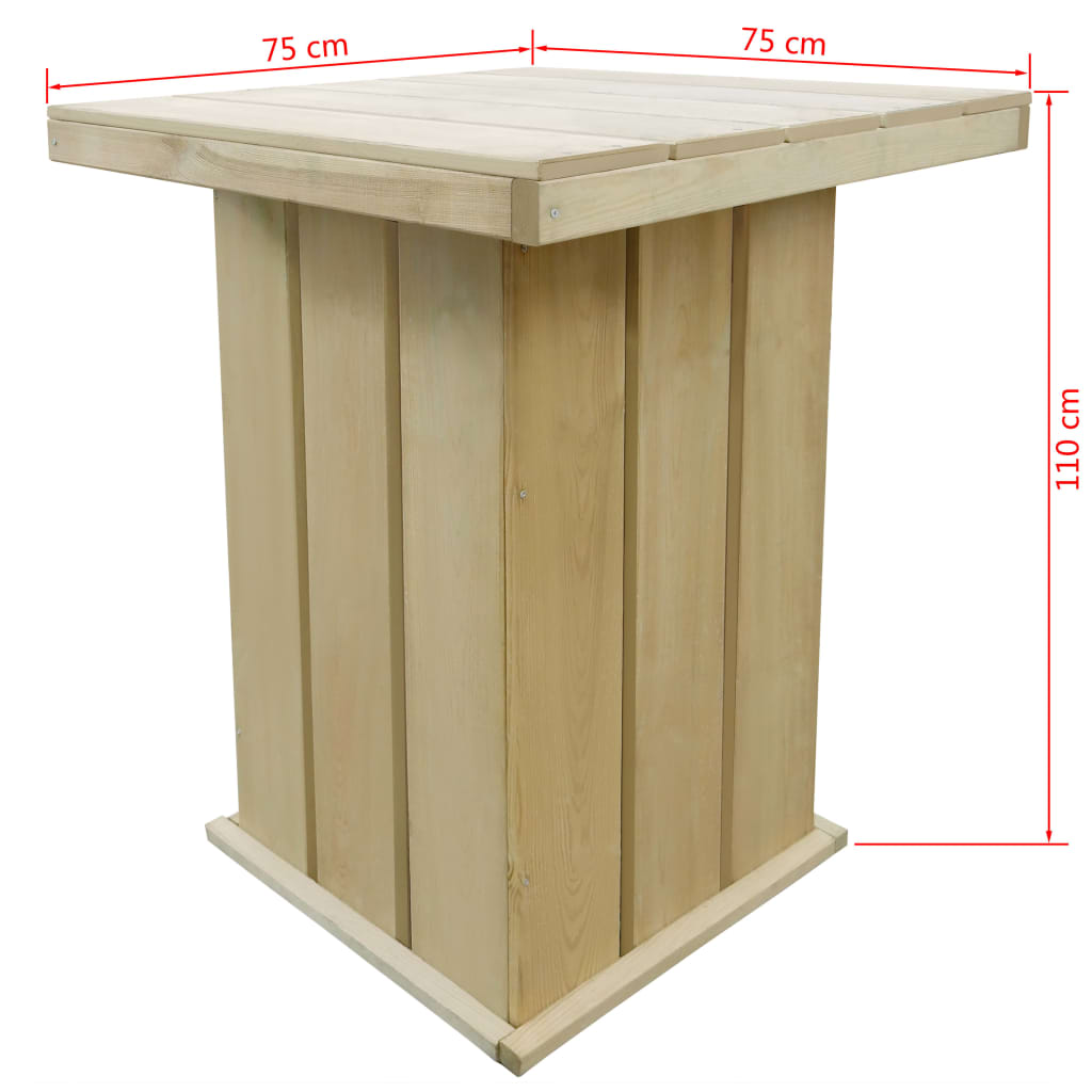 Set da Pranzo da Giardino 5 pz in Legno di Pino Impregnato