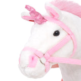 Unicorno di Peluche in Piedi Bianco e Rosa XXL