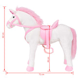 Unicorno di Peluche in Piedi Bianco e Rosa XXL