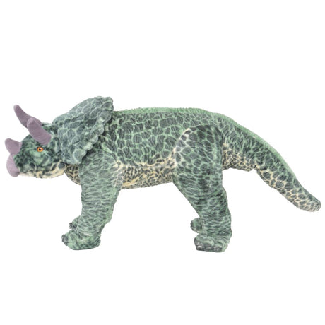 Dinosauro Triceratops in Peluche in Piedi Verde XXL