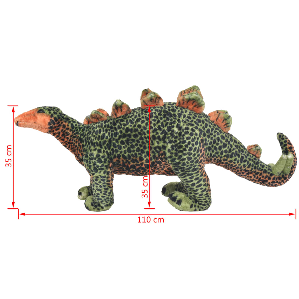 Dinosauro Stegosaurus in Peluche in Piedi Verde e Arancione XXL