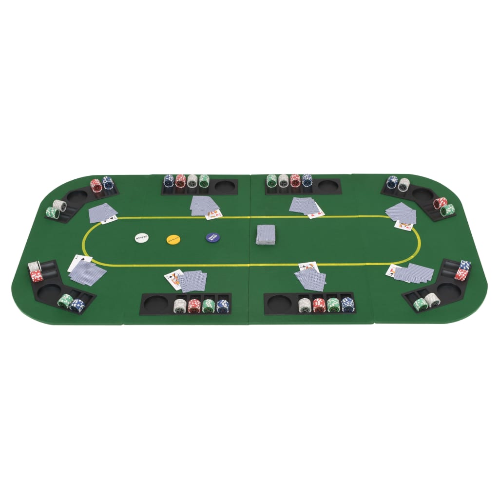 Tavolo da Poker Pieghevole in 4 8 Giocatori Rettangolare Verde