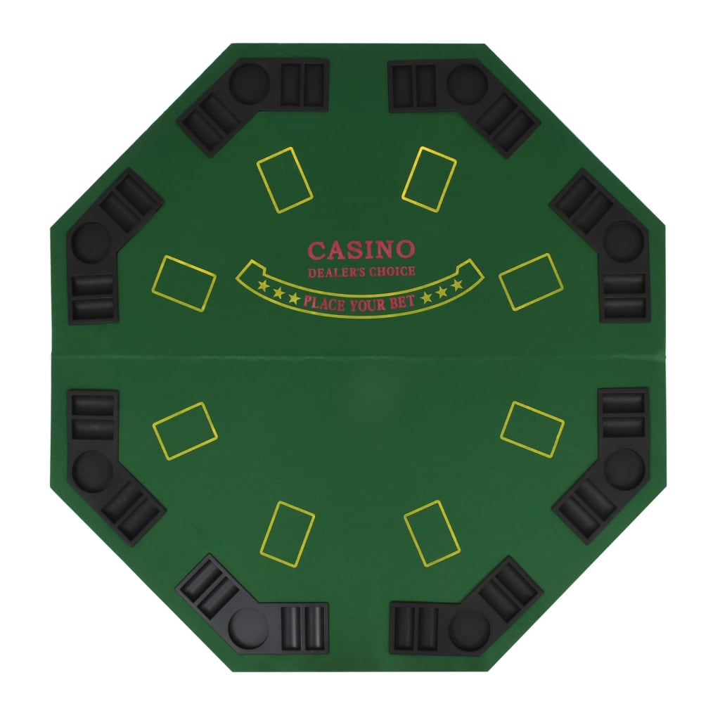 Tavolo da Poker Pieghevole in 4 8 Giocatori Ottagonale Verde