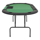 Tavolo da Poker Piegabile in 3 per 9 Giocatori Ottagonale Verde